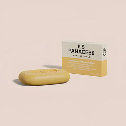 Shampoing solide Tourbillion d’été avec romarin bio et boîte jaune pour cuir chevelu