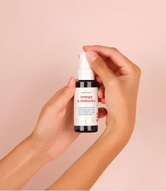 Spray lavant orange rhubarbe 50ml, formule respectueuse en flacon verre noir