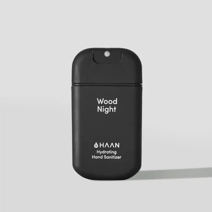 Bouteille de spray nettoyant et hydratant pour les mains wood night 30 ml format nomade