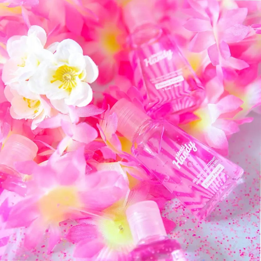 Bouteilles de gel Flower Power spray nettoyant 30ml rose transparent motifs zigzag