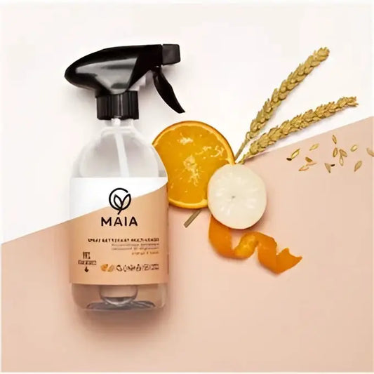 Spray nettoyant multi surfaces orange basilic 500ml avec agrumes et grains naturel