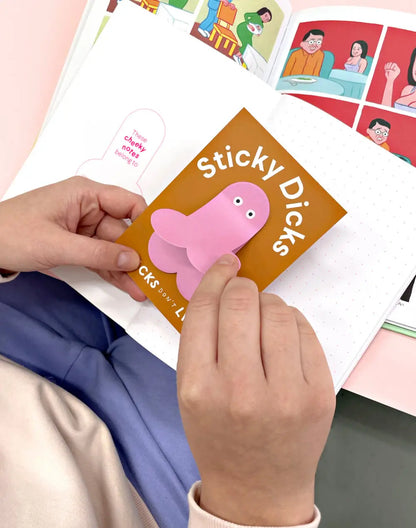 Notes autocollantes originales en forme de pénis roses avec yeux googly, touche d’humour pour Stickers Dicks
