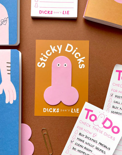 Notes autocollantes en forme de pénis roses, touche d’humour fun