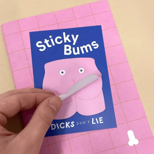 Pink notepad with playful anatomically-themed cover, parfait pour stickers fesses espiègles
