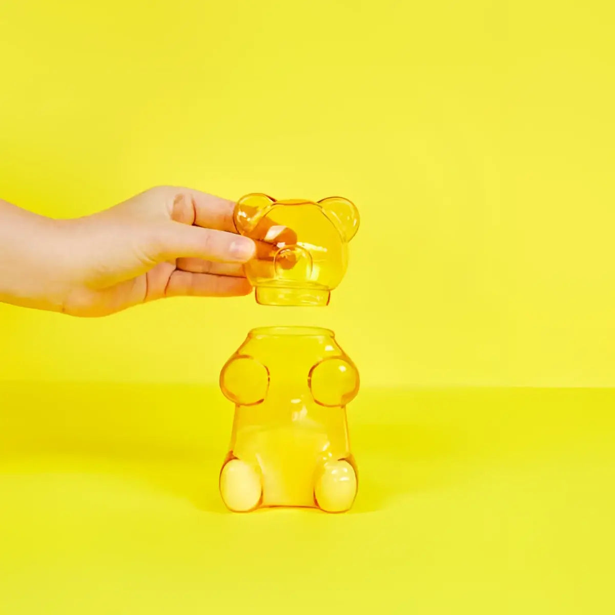 Sucrier Yummy Bear Jaune 250ml en verre borosilicate transparent jaune
