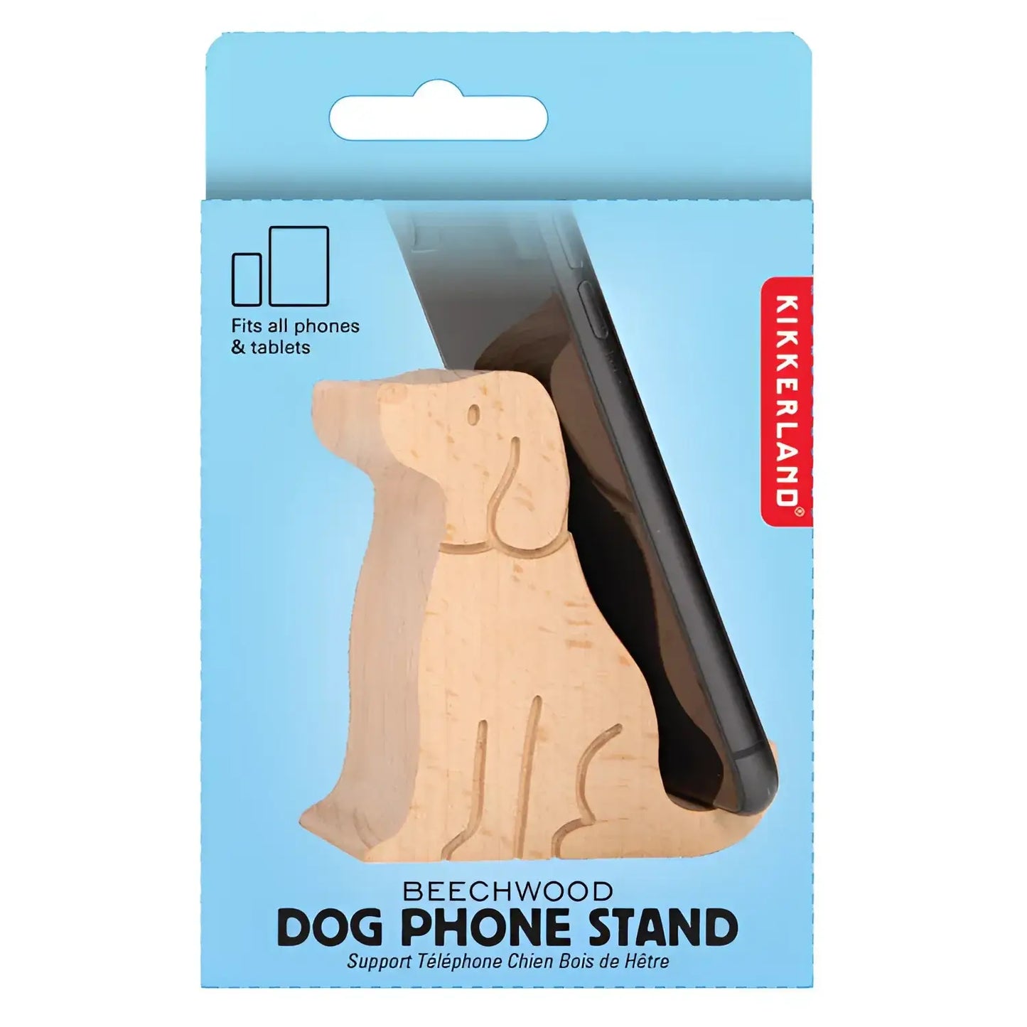 Support chien en bois de hêtre en forme de chien ludique pour bonne humeur