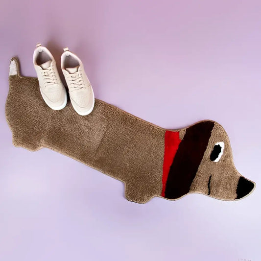 Tapis de bain teckel, tapis design teckel, élément décoratif unique pour salle de bain