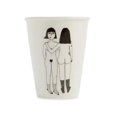Tasse 4 Boobies : mug en porcelaine blanche avec dessin de femmes nues enlacées