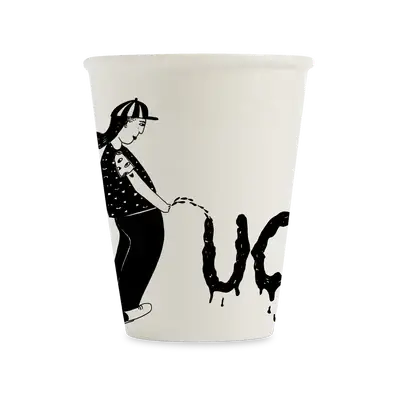Tasse Fuck : mug blanc céramique avec design unique de personne pissant UG