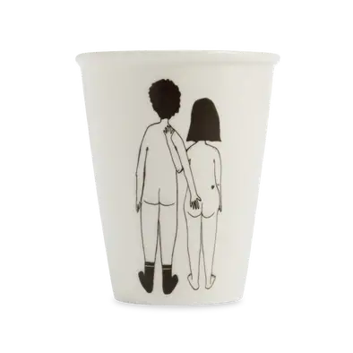 Tasse Naked Couple Back : mug céramique blanc avec dessin nu couple subtil