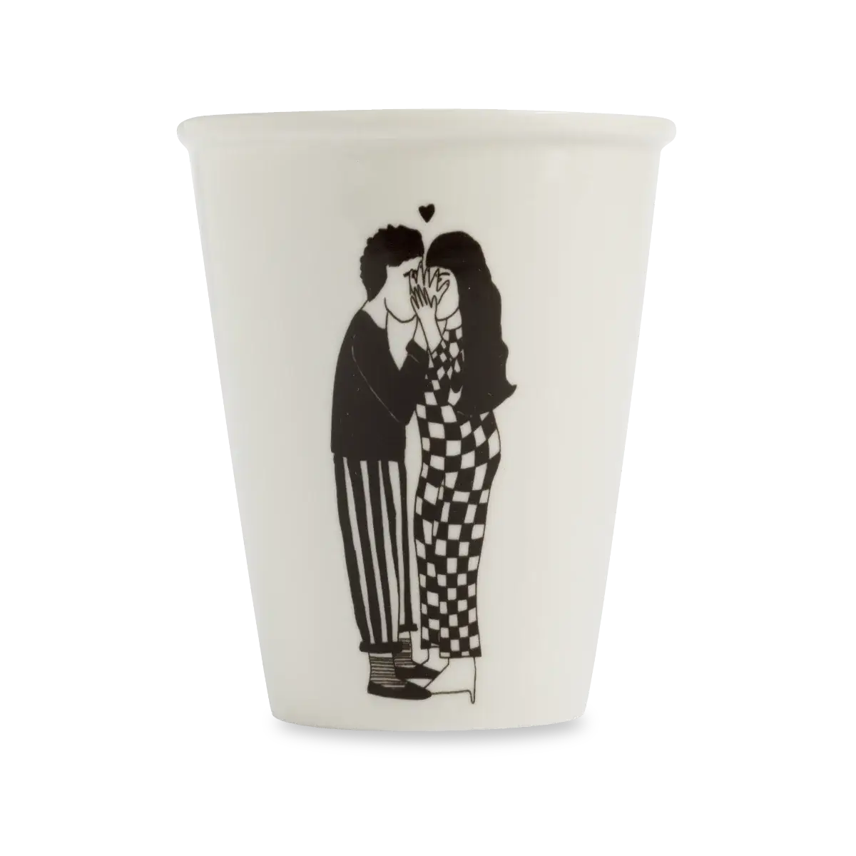 Tasse Secret Kissers : mug céramique blanc avec illustration couple chuchotant secret