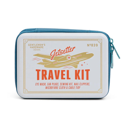 Kit Jet Setter rétro blanc avec bouchons d’oreilles pour voyager léger