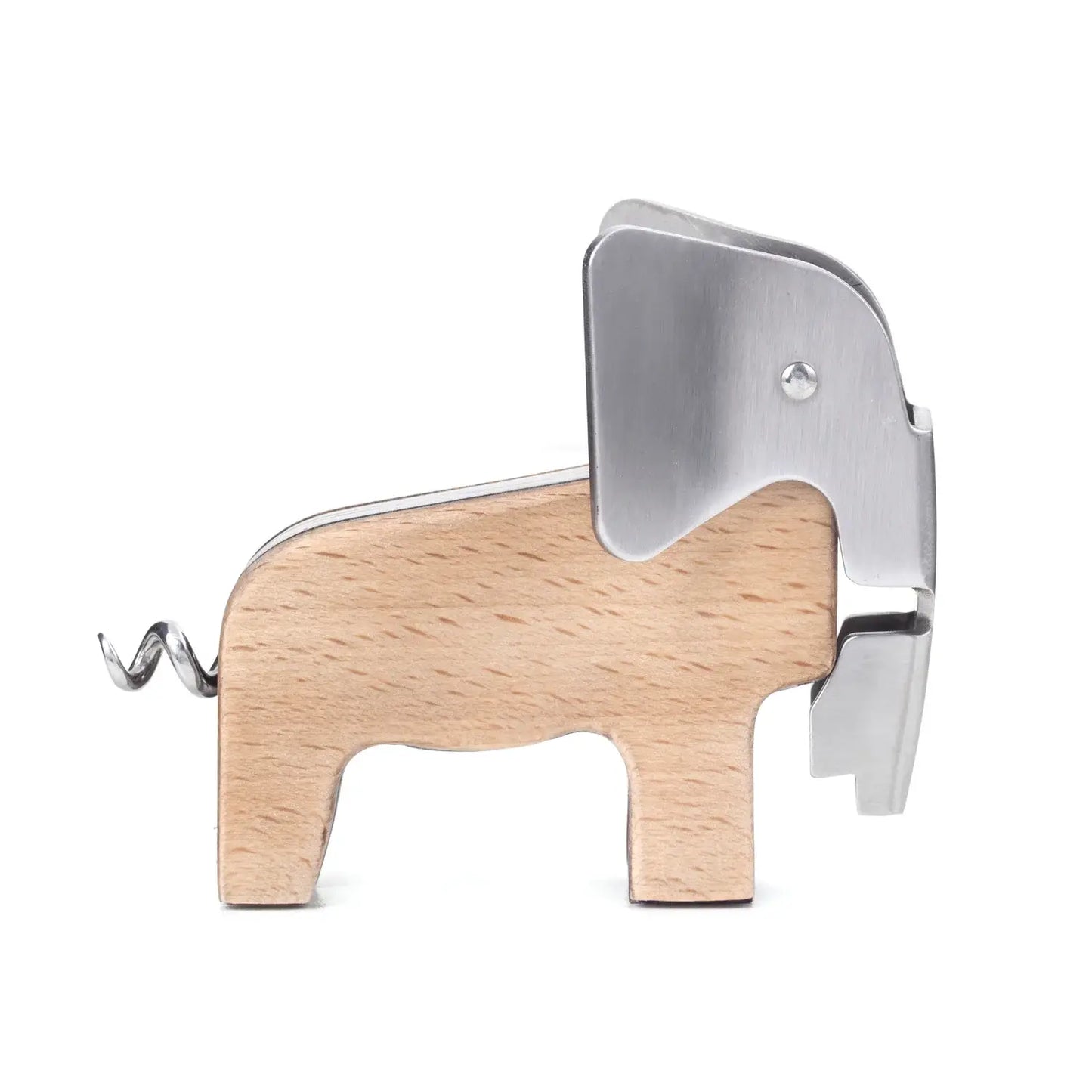 Tire bouchon éléphant en bois et acier inoxydable, résistant à l’usure