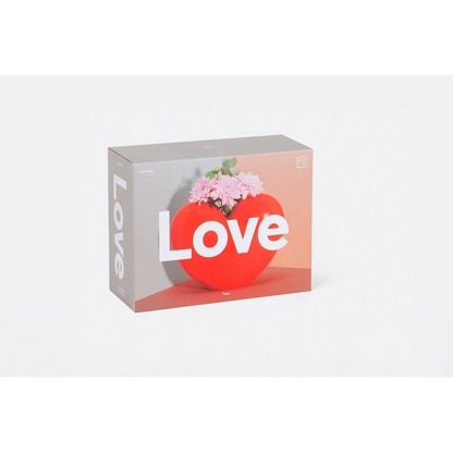 Vase coeur rouge