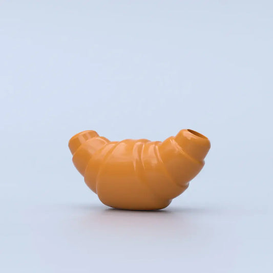 Vase Croissant en forme de croissant creux avec texture ridée, parfait comme objet décoratif