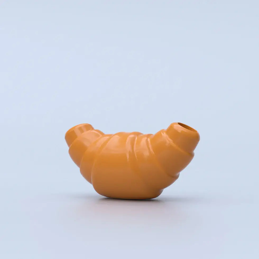 Jouet à mâcher Vase Croissant en forme de croissant creux marron clair texturé