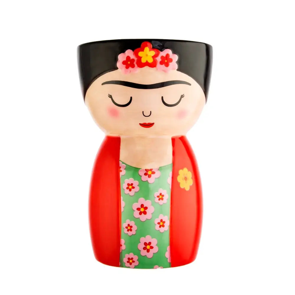 Vase Frida Kahlo coloré, vase inspiré style Frida, format idéal pour déco bohème