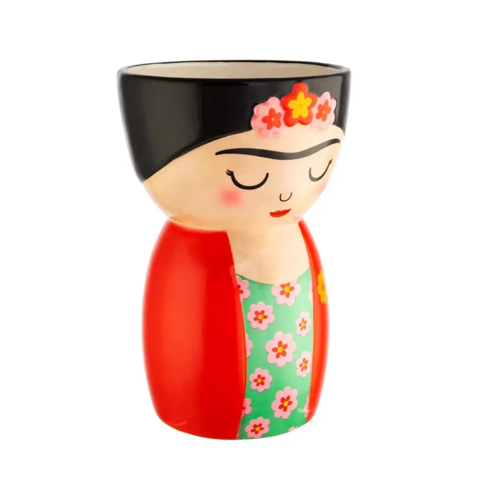Vase coloré inspiré de Frida Kahlo, format idéal pour une déco bohème
