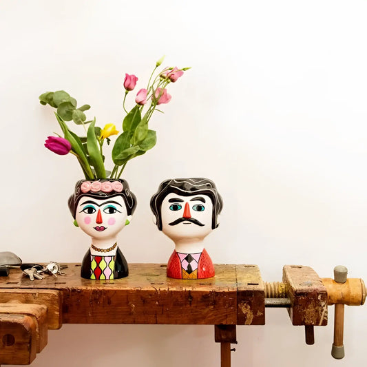 Vases Marisol Couleur Frida Kahlo et Diego Rivera, fabrication artisanale courbes généreuses
