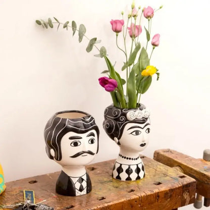Vase Marisol Noir Et Blanc