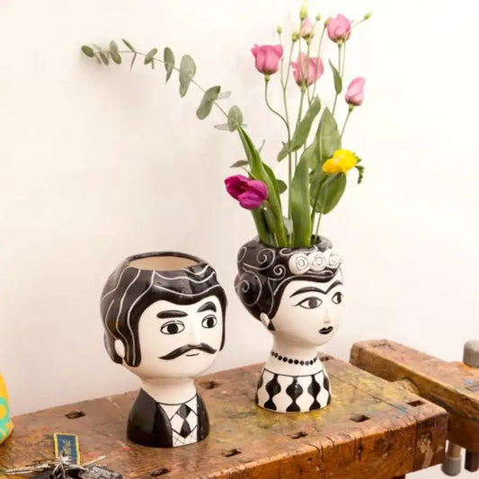 Vase Marisol Noir Et Blanc