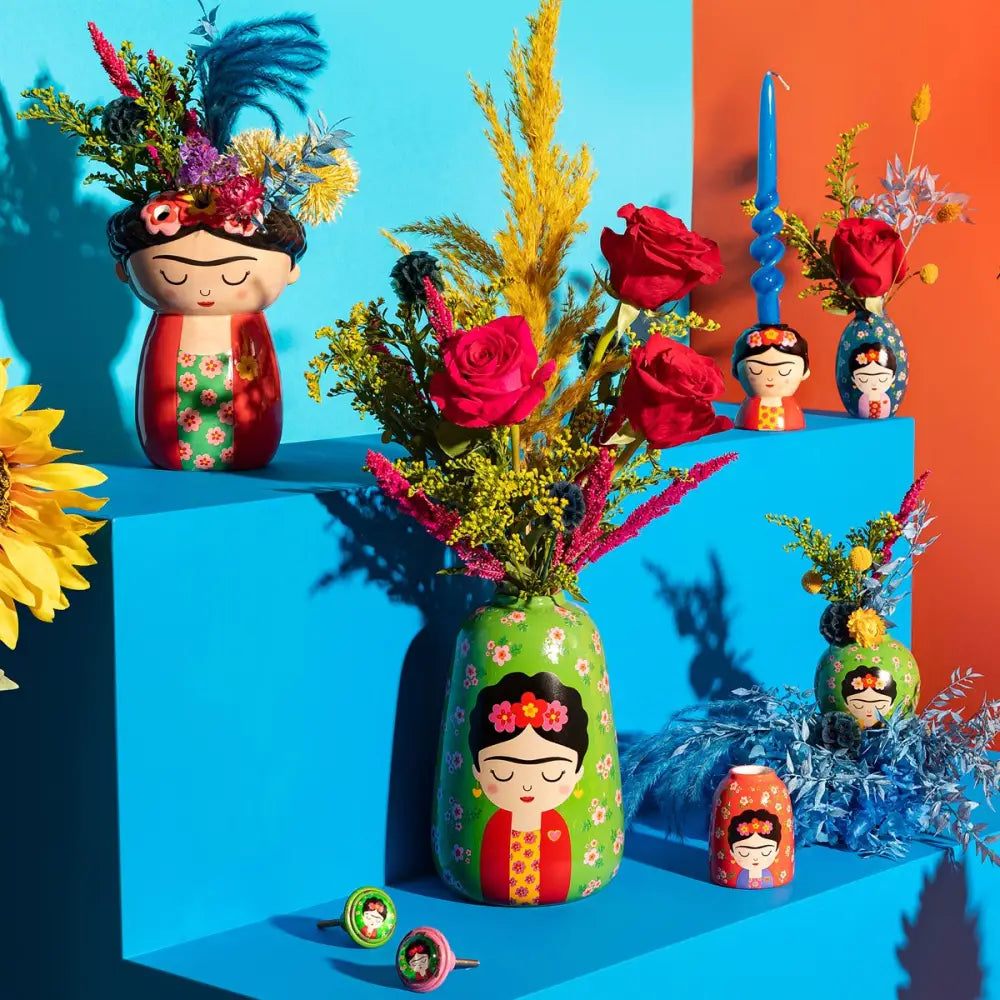 Cache-pot mural Frida Kahlo inspiré avec touche artistique, vase mural Frida unique