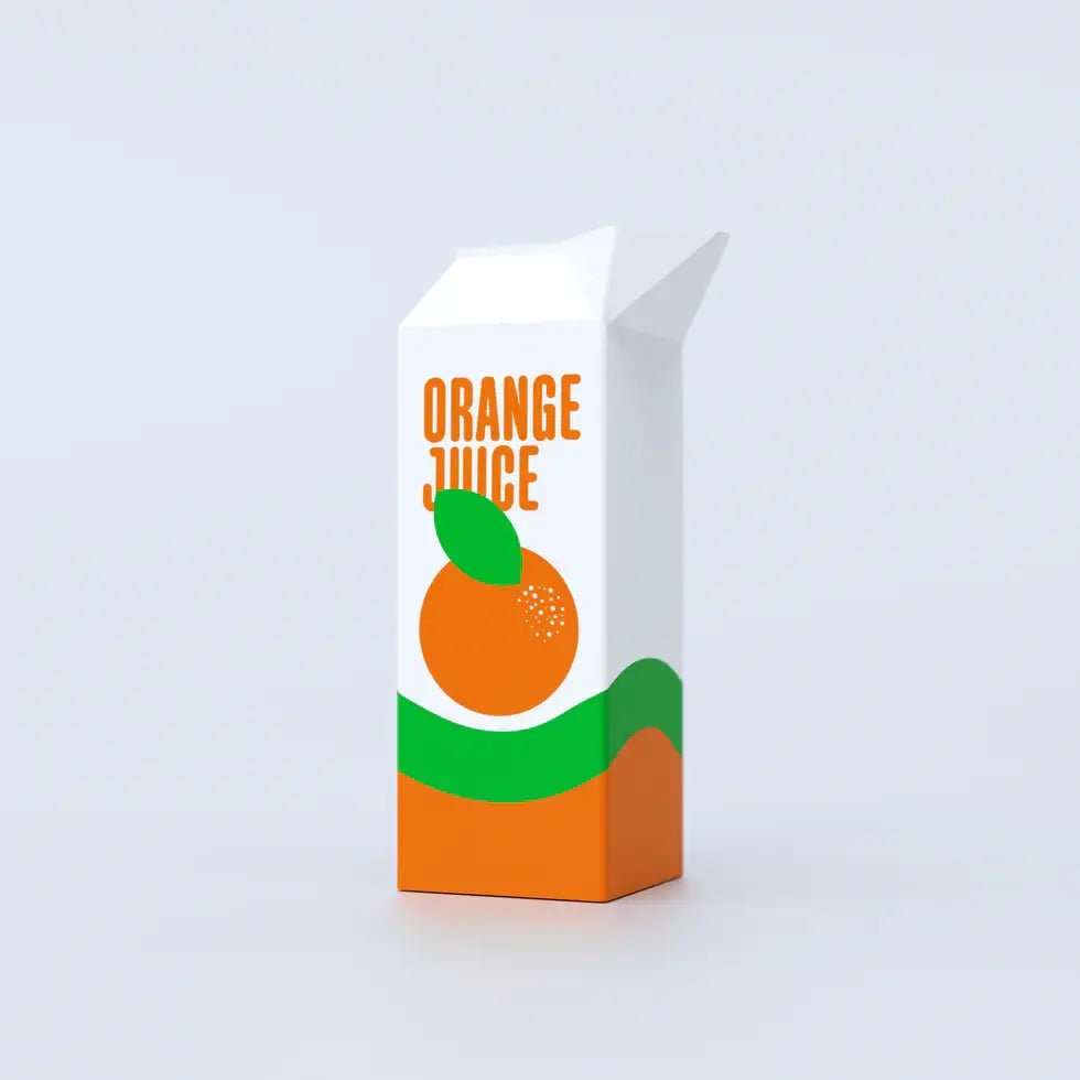 Carte blanche de jus Vase Orange au style orange acidulé