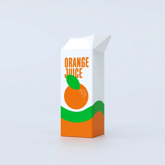 Carte blanche de jus Vase Orange au style orange acidulé