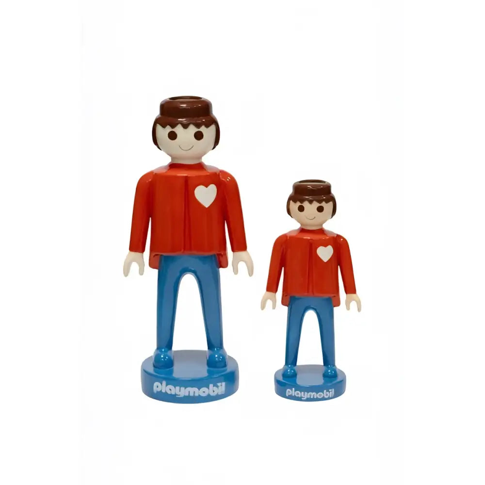 Vase Playmobil Rouge 25cm avec figurine cœur gravé, idée cadeau fun