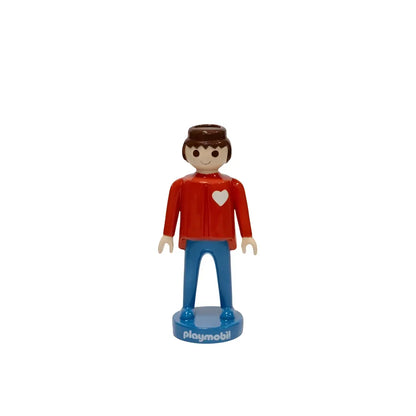 Figurine Playmobil garçon Playmobil rouge 25cm avec cœur gravé