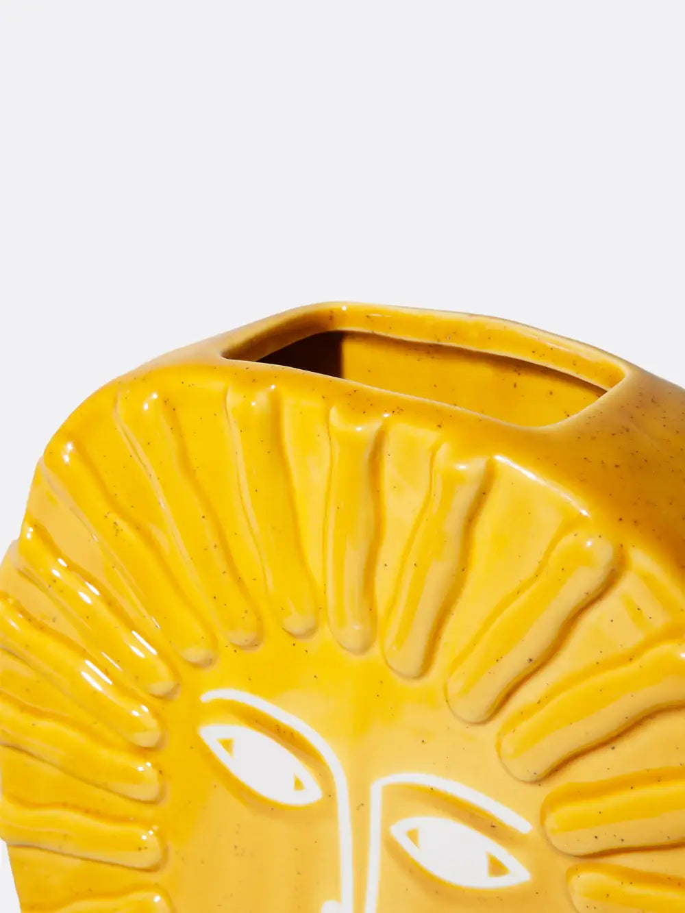 Vase Soleil motif solaire jaune vibrant, idée cadeau en céramique