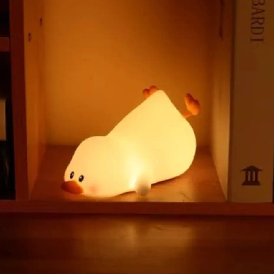 Veilleuse canard maladroit rechargeable, canard blanc doux à ambiance chaleureuse