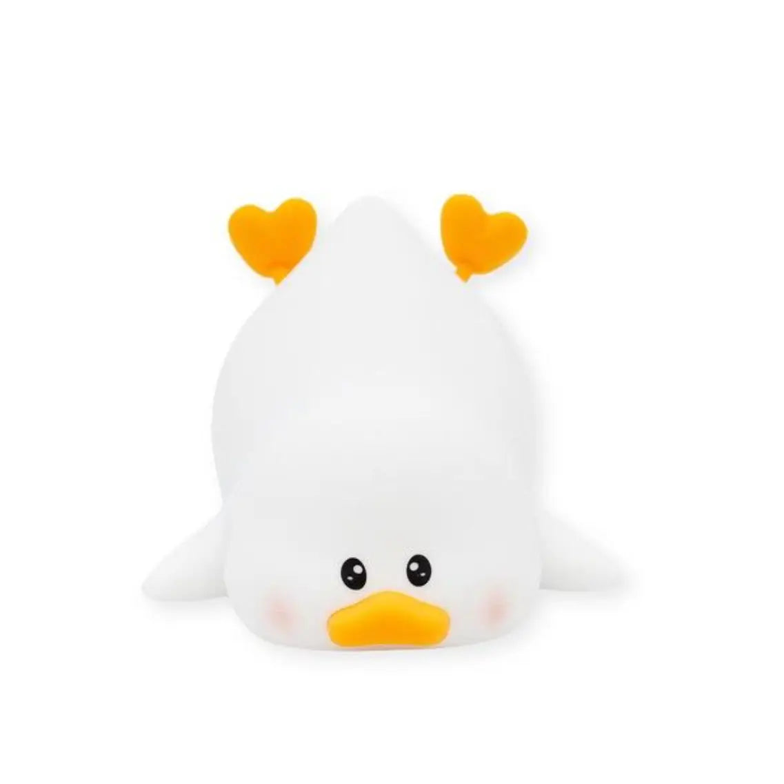 Veilleuse canard maladroit rechargeable, canard blanc doux aux oreilles en forme de cœur orange et bec jaune