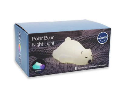 Veilleuse ours polaire endormi rechargeable avec lumière douce multicolore