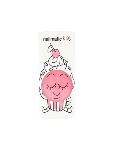 Vernis rose tendre enfant cookie rose en forme de cupcake rose souriant