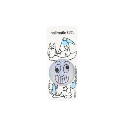 Vernis à l’eau enfant Merlin bleu nacré avec design magicien et hibou pour plus jeunes