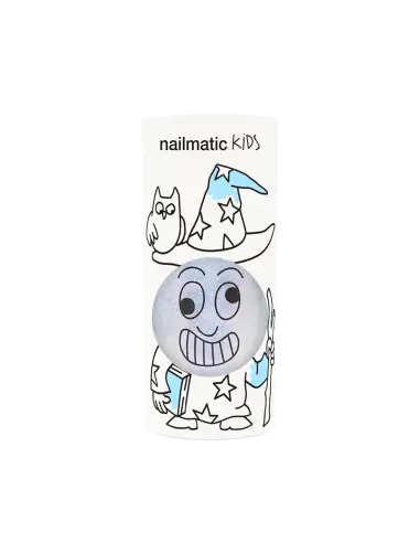 Vernis à l’eau enfant Merlin bleu nacré avec sorcier et hibou