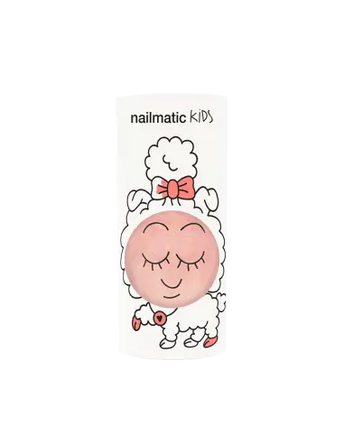 Vernis à l’eau enfant peachy pêche pailleté en mouton blanc mignon