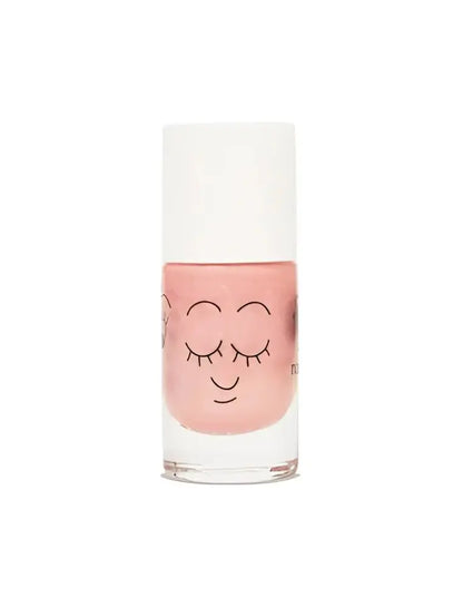Vernis à l’eau enfant Peachy Pêche Pailleté : flacon rose clair motif visage endormi
