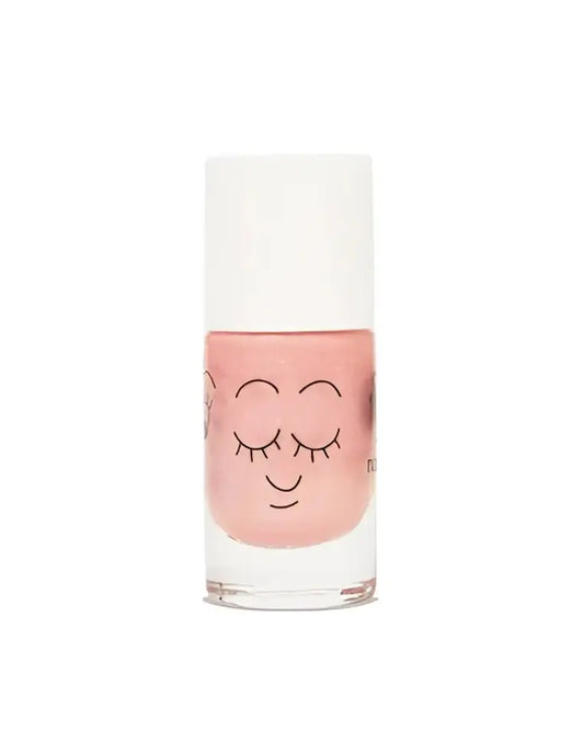 Vernis à l’eau enfant Peachy Pêche Pailleté : flacon rose clair motif visage endormi
