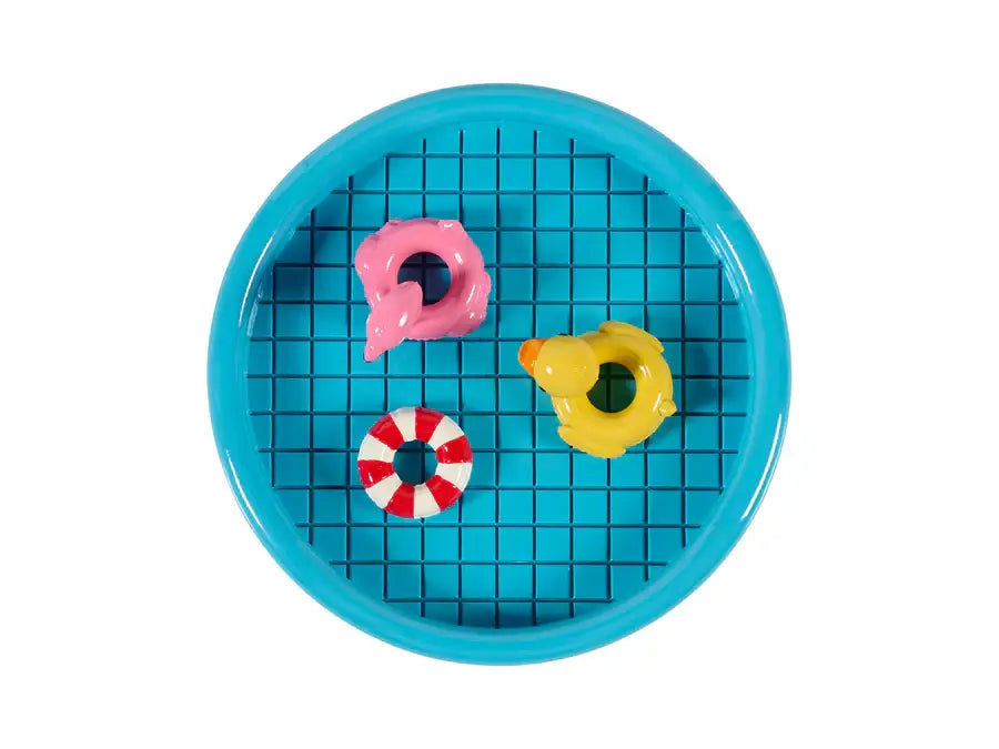 Vide-poche floaty pool avec flamant rose, canard et bouée