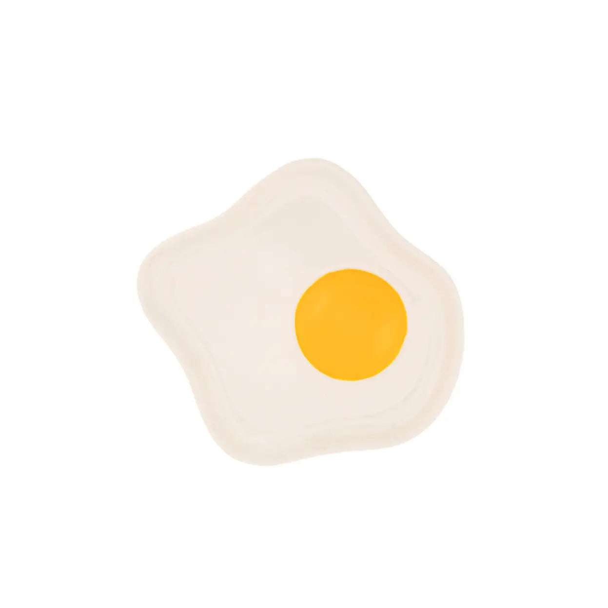 Vide poche Œuf au plat en tissu doux, couleur éclatante jaune