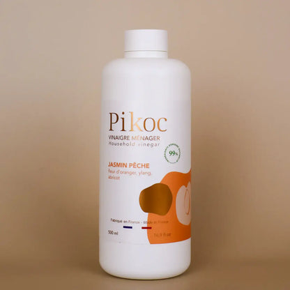 Bouteille blanche de vinaigre jasmin pêche au parfum délicat, 500 ml